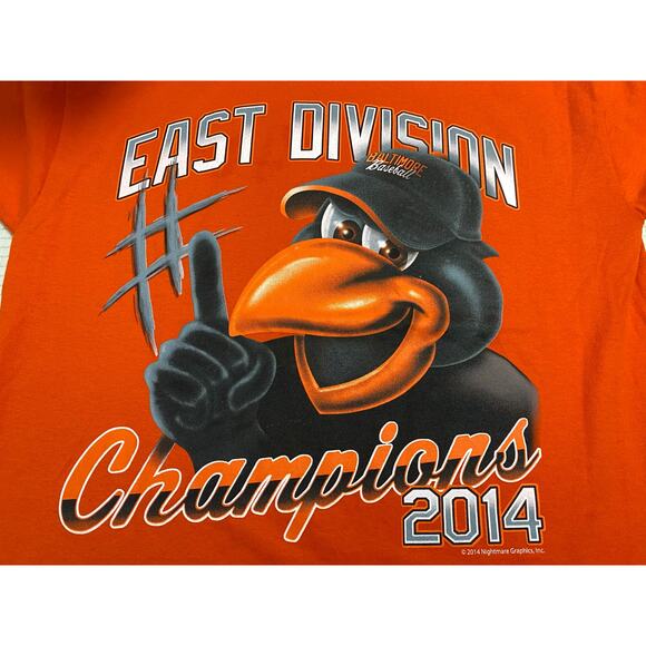 Russell Medium Baltimore Orioles Orange Graphic T-Shirt-2014 Post Season - Picture 6 of 8